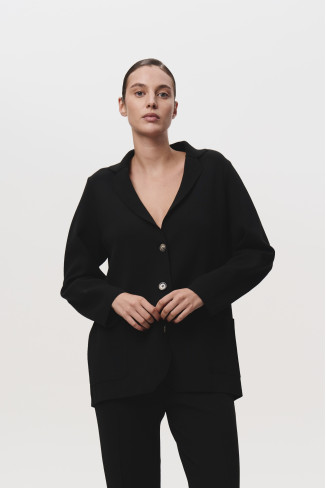 Пиджак прямого силуэта черный