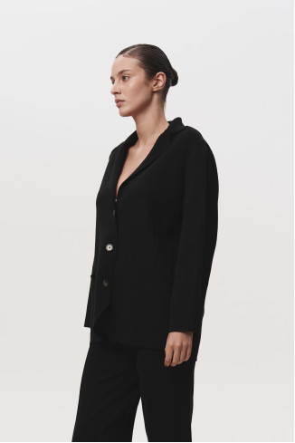 Пиджак прямого силуэта черный