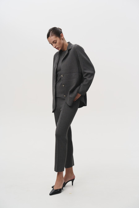 Піджак прямого силуету сірий