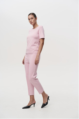 Брюки трикотажные из вискозы розовые