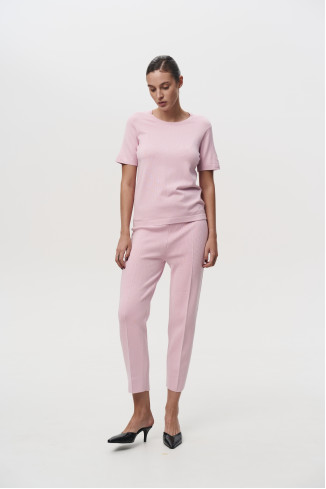 Брюки трикотажные из вискозы розовые