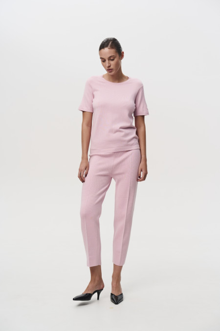 Трикотажні штани з віскози рожеві