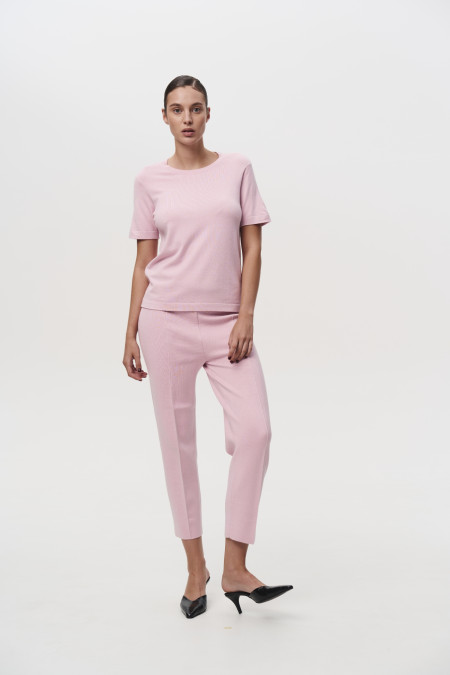 Трикотажні штани з віскози рожеві