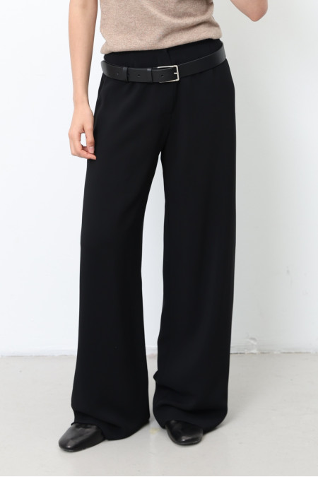 Широкі брюки з віскози чорні