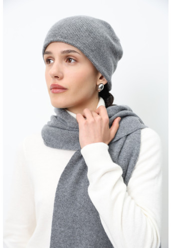 Двошарова шапка з м'якої вовни ягнят сіра