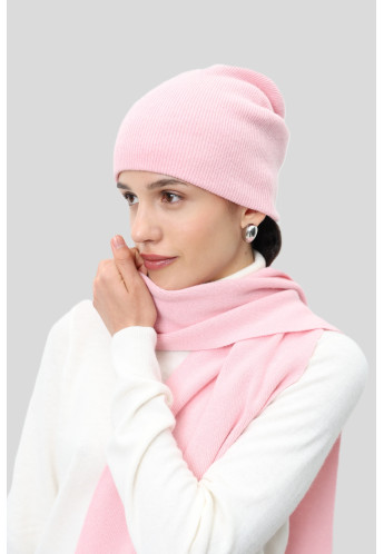 Двошарова шапка з м'якої вовни ягнят рожева