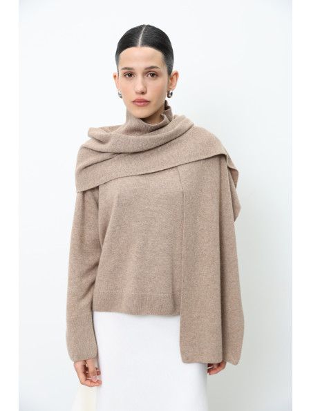 Dark Beige Lambswool Scarf
