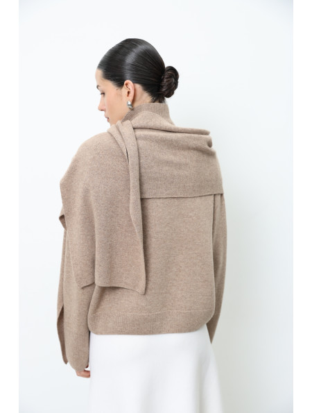 Dark Beige Lambswool Scarf