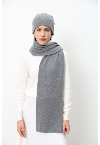 Двошарова шапка з м'якої вовни ягнят сіра