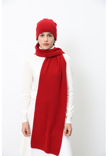 Шарф з м'якої вовни ягня темно-червоний