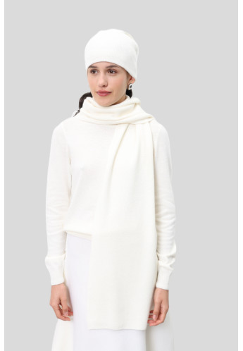 Шарф з м'якої вовни ягня молочний