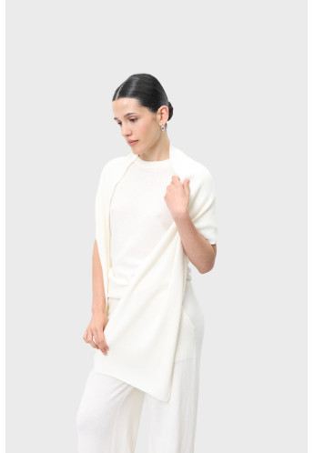 Шарф з м'якої вовни ягня молочний