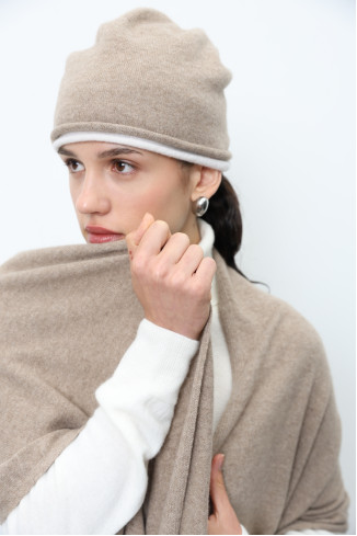 Шарф зі 100% кашеміру бежевий