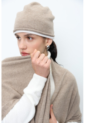 Beige 100% Cashmere Scarf