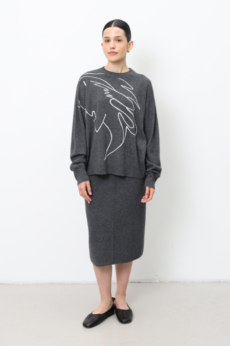 Dark Gray Lambswool Skirt