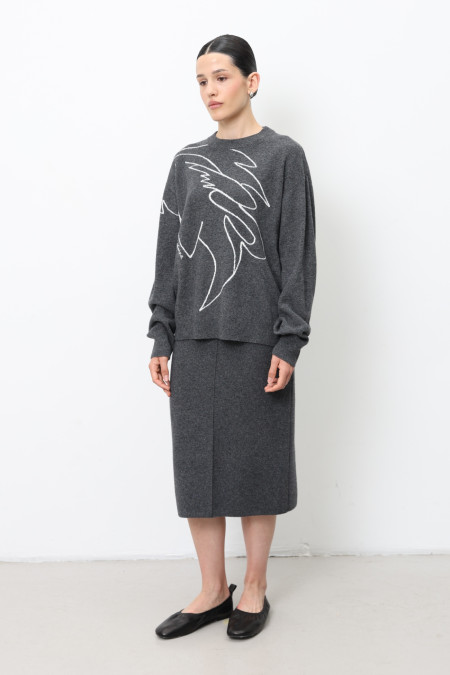 Dark Gray Lambswool Skirt