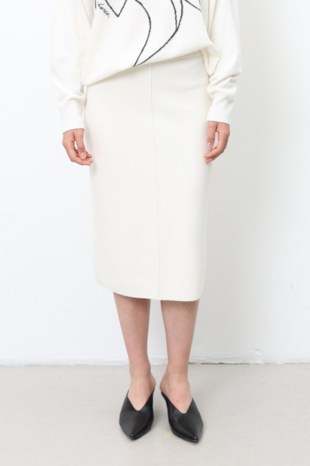 Off-White Lambswool Skirt