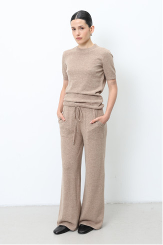Штани з вовни ягнят темно-бежеві