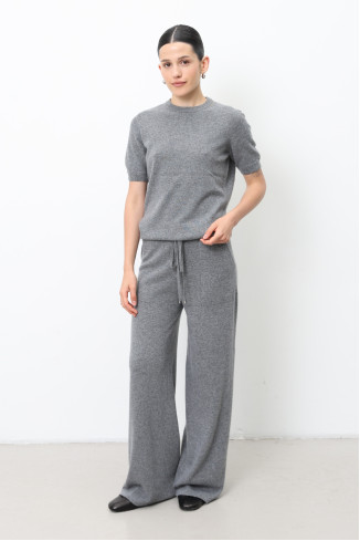 Брюки из шерсти ягнят серые