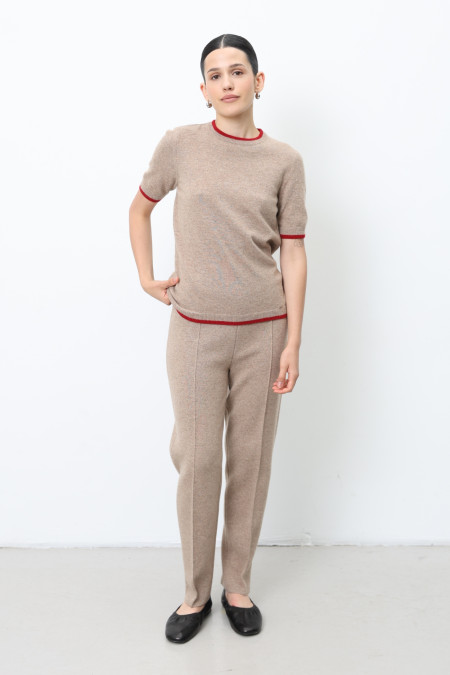 Штани з вовни ягнят темно-бежеві Штани з вовни ягнят темно-бежеві