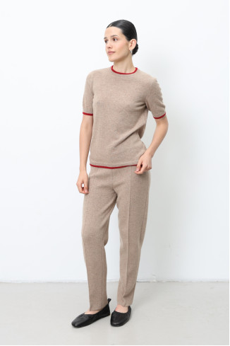 Штани з вовни ягнят темно-бежеві