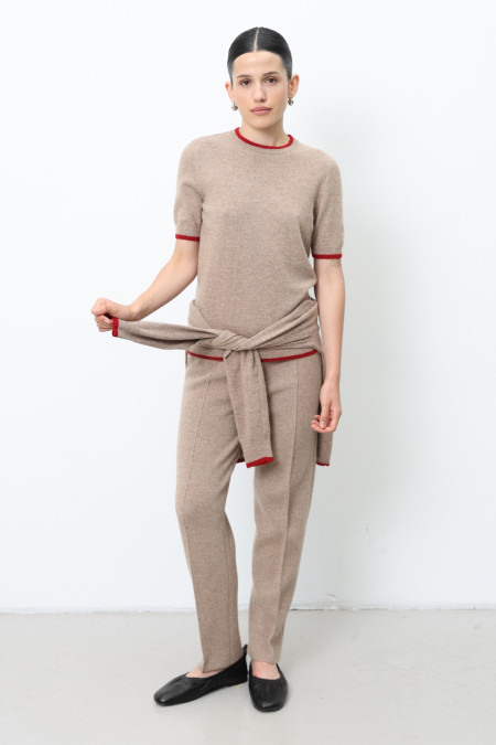 Штани з вовни ягнят темно-бежеві Штани з вовни ягнят темно-бежеві