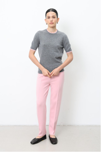 Брюки из шерсти ягнят розовые