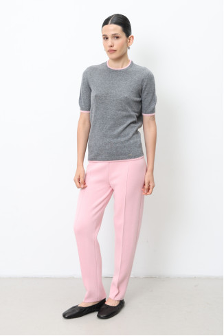 Брюки из шерсти ягнят розовые