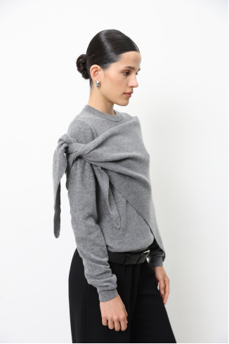 Базовый джемпер из шерсти ягнят серый