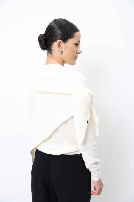 Хустка з м'якої вовни ягняти молочний