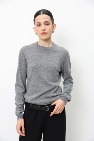 Базовый джемпер из шерсти ягнят серый