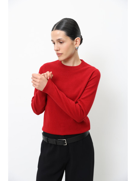 Basic Dark Red Lambswool Jumper