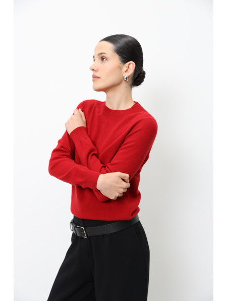 Basic Dark Red Lambswool Jumper