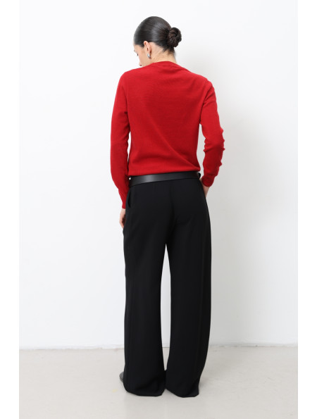 Basic Dark Red Lambswool Jumper