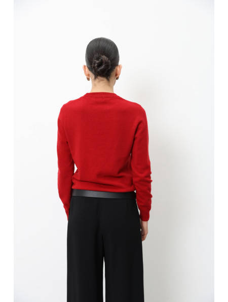 Basic Dark Red Lambswool Jumper