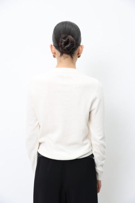 Basic Off-White Lambswool Jumper