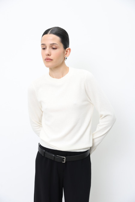 Basic Off-White Lambswool Jumper