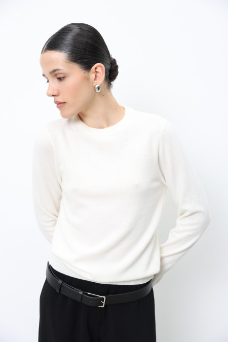 Basic Off-White Lambswool Jumper