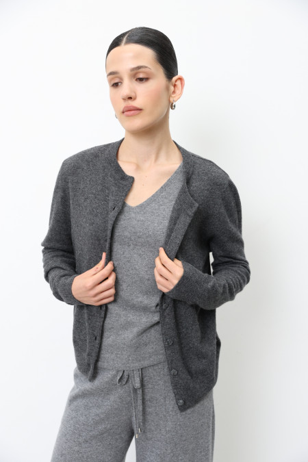 Basic Dark Gray Lambswool Jacket