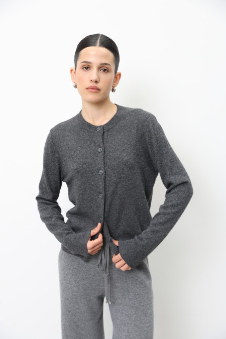 Basic Dark Gray Lambswool Jacket