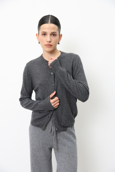 Basic Dark Gray Lambswool Jacket