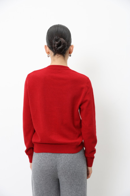 Basic Dark Red Lambswool Jacket