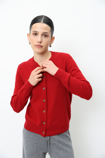 Basic Dark Red Lambswool Jacket