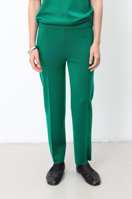 Трикотажні штани зі 100% вовни мериноса зелені