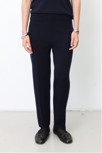 Трикотажні штани зі 100% вовни мериноса темно-сині