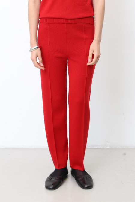 Red 100% Merino Wool Trousers