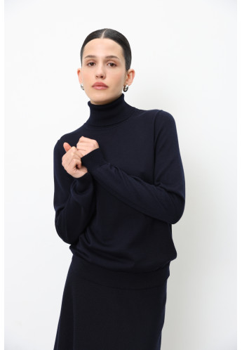 Гольф зі 100% вовни мериноса темно-синій