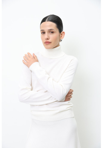 Гольф из 100% шерсти мериноса молочный