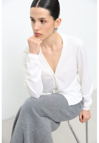 Жакет зі 100% вовни мериноса молочний