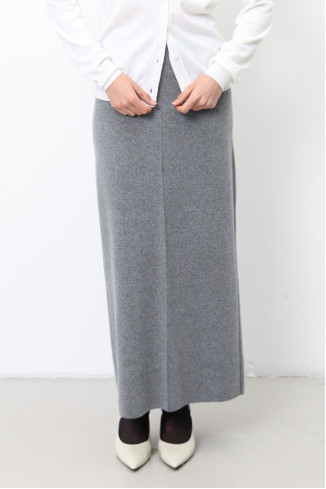 Длинная юбка из шерсти ягнят серая